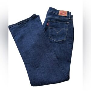 Levi's Women's Bootcut Jeans - Dark Blue Denim size 14